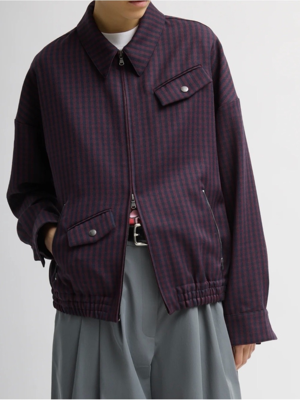 NWT Tibi Striped Plum Bomber Jacket - Women's